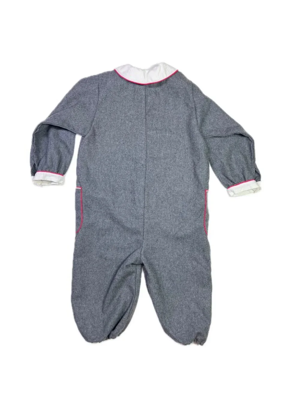 Tartine et Chocolat Size 4 ans Grey Wool Blend One-Piece Button-Front Lined